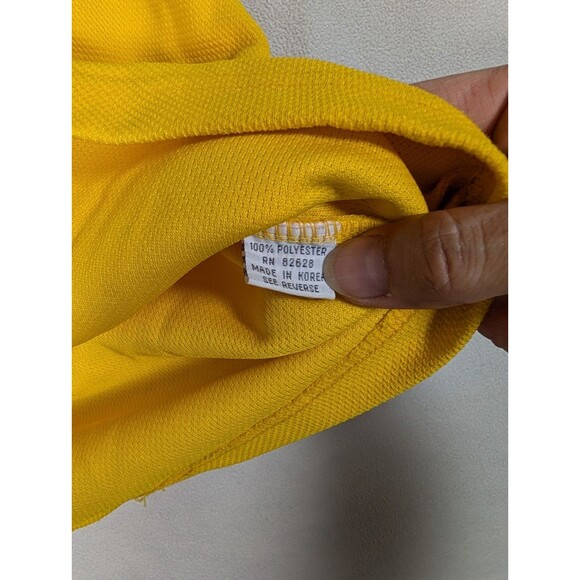 Vintage Southpole Jersey Polo Shirt L Yellow Quarter Zip Sporting Gear Spell Out - Picture 5 of 9